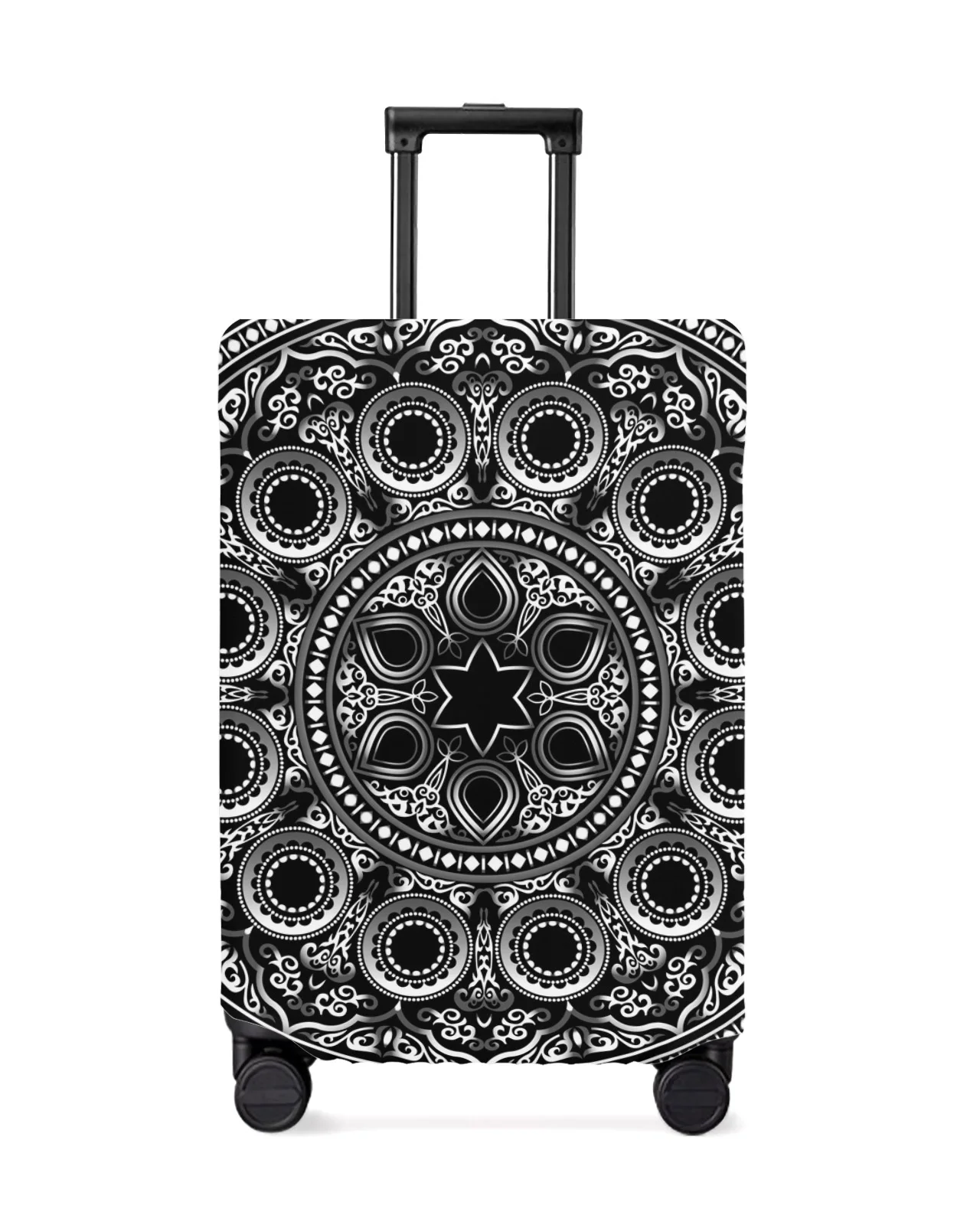 

Geometric Mandala Flower Black Travel Luggage Cover Elastic Baggage Cover Suitcase Case Dust Cover Travel Accessories