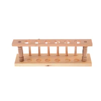 6 holes test tube rack laborator testing tubes clip holder stand shelf dropper wood with 6 stand sticks lab supplies
