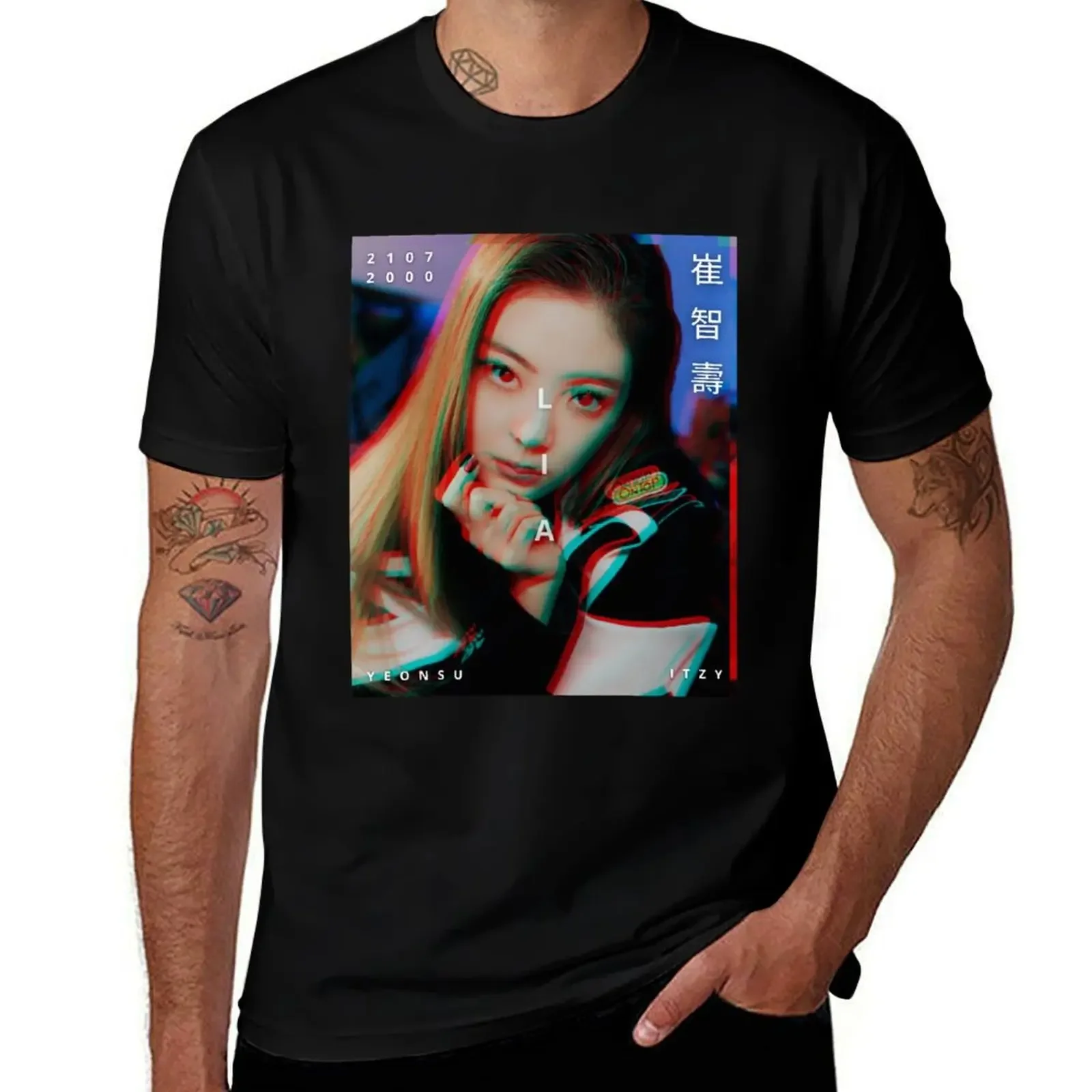 ITZY Lia Voltage Era футболка роскошная больших размеров с рисунком дизайнерская мужская