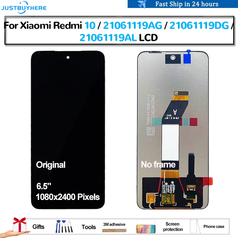 ЖК-дисплей для Xiaomi Redmi 10 21061119AG 21061119DG 21061119AL дисплей с сенсорной панелью дигитайзер