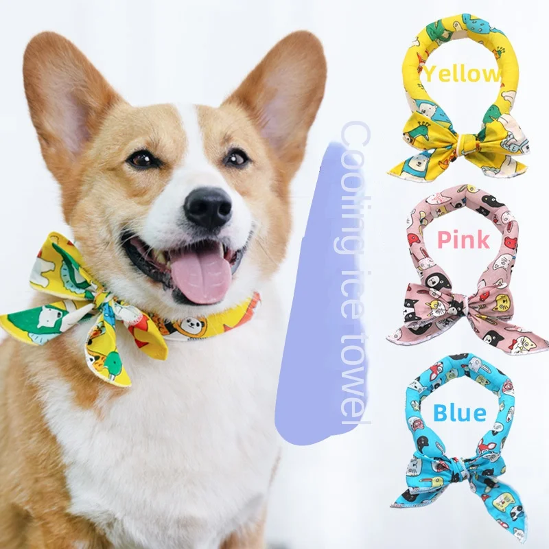 

Summer Pet Cooling Dog Ice Scarf Cat Neck Scarf Physical Anti-heat Stroke Ice Towel Outdoor Ice Neck Ring Kitten Accessories