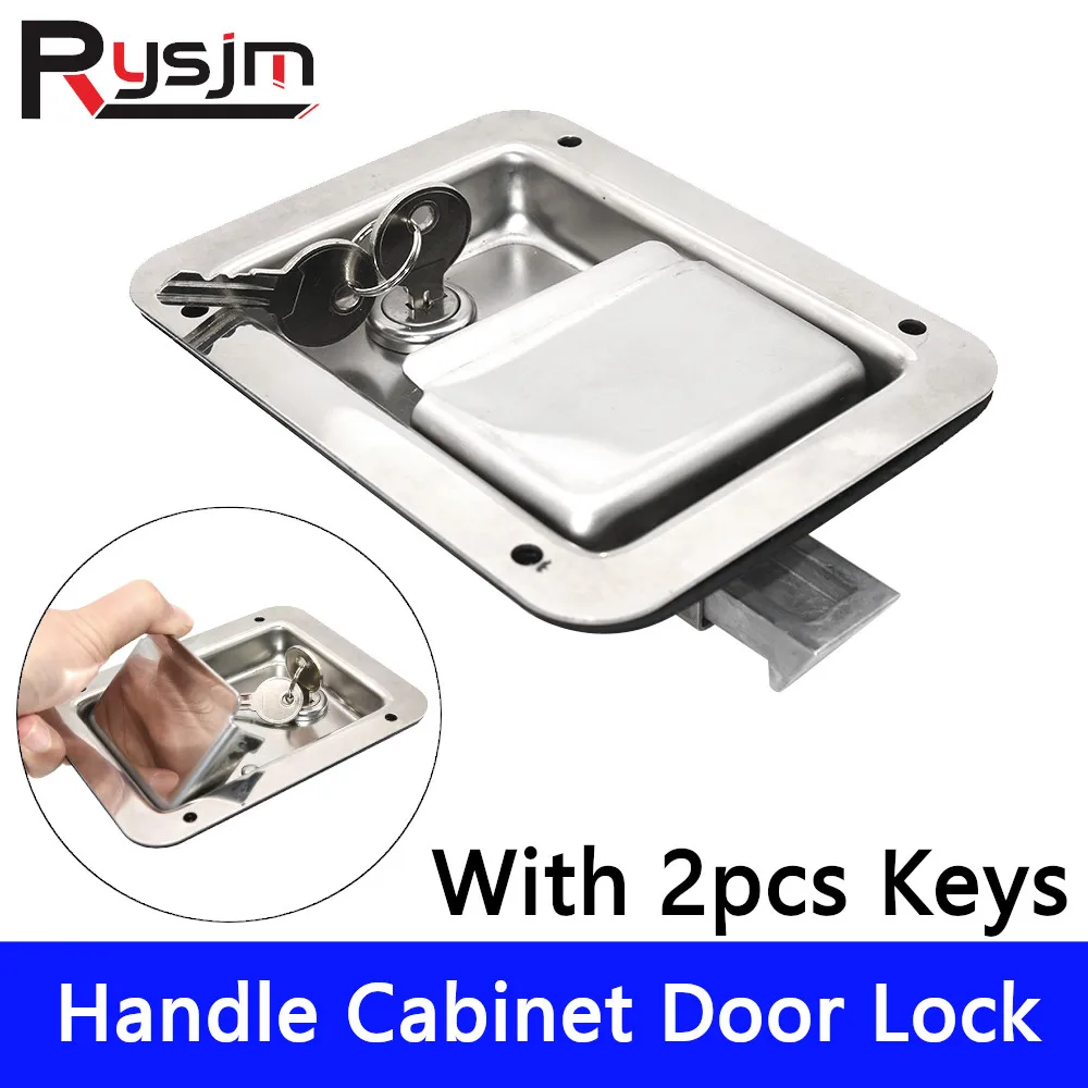HD Stainless Steel Handle Cabinet Door Lock With Keys Paddle Latch for Car Truck Bus Trunk Boat Yacht Outdoor Cabinet Box Parts