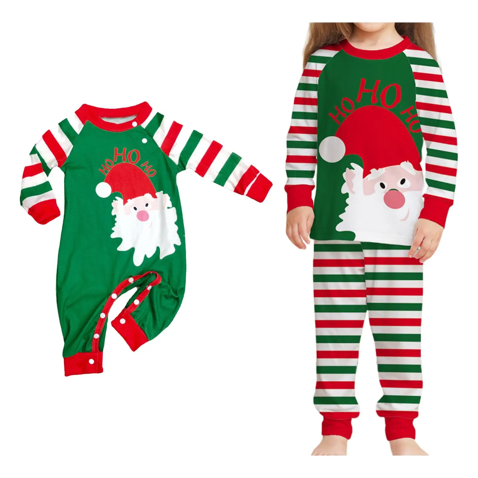 

Christmas Pajamas Set Crew Neck Night Shirts Clothes Top and Bottom Loungewear Sleepwear Pjs Set for New Year Party Festival