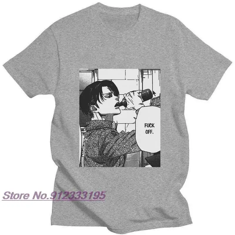 Cool Attack on Titan Shingeki No Kyojin Manga Anime Tshirt Levi Ackerman Cotton Casual Loose Summer T-shirt
