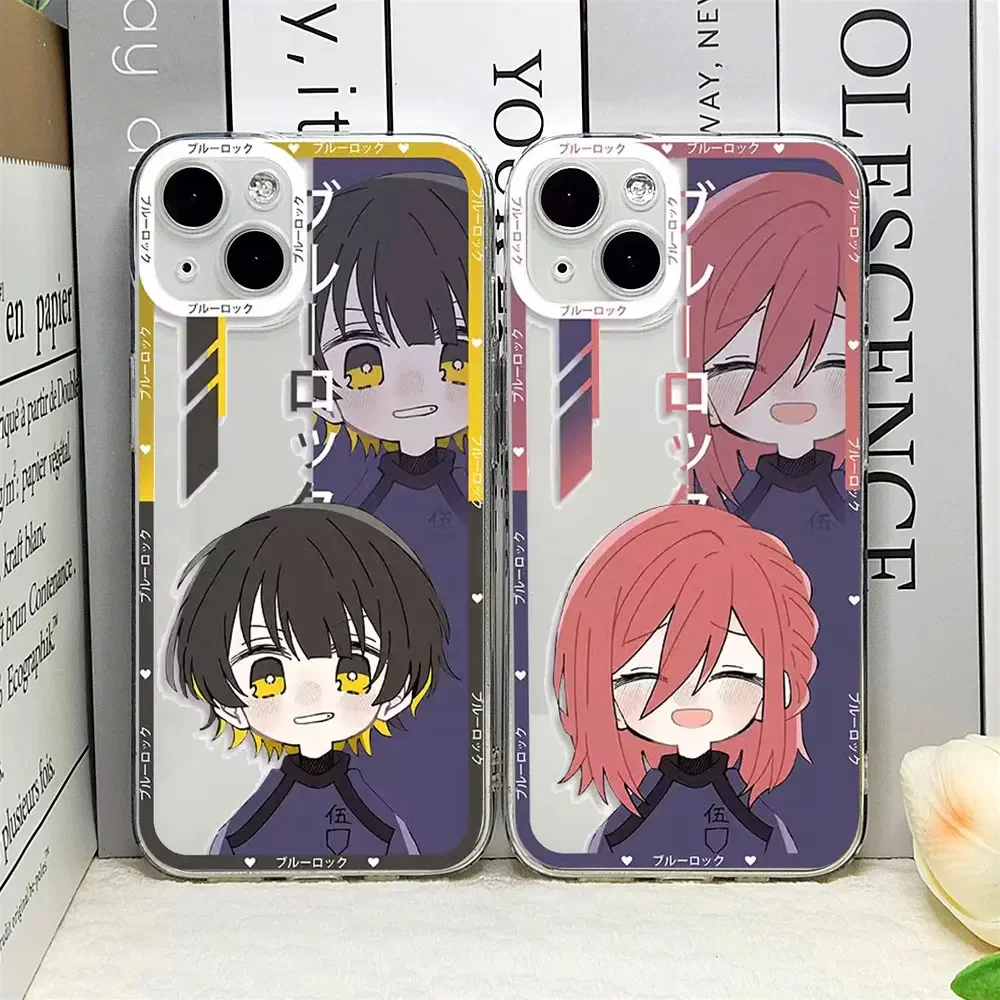 Прозрачный чехол для телефона с милым голубым замком в стиле аниме IPhone 15 14 13 12 11 Pro