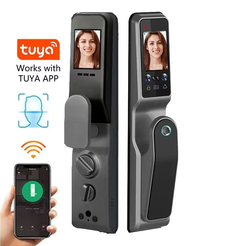 

RSH TUYA WIFI Phone Unlock Face Recognition Smart Door Lock With Fingerprint Palm Print Magnetic Card Password Key