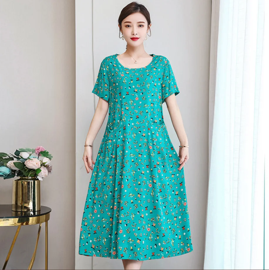 Платье Beardon Summer женское из хлопка и шелка, повседневная одежда. 2022 Новое элегантное женское платье на лето с принтом бохо винтаж.