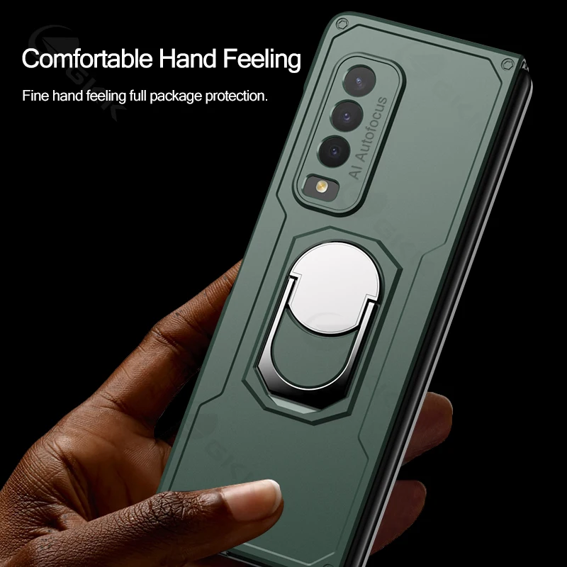 

GKK Armor Heavy Protection Case For Samsung Galaxy Z Fold 2 5G Case Finger Ring Stand Shockproof Hard Cover For Samsung Z Fold 2