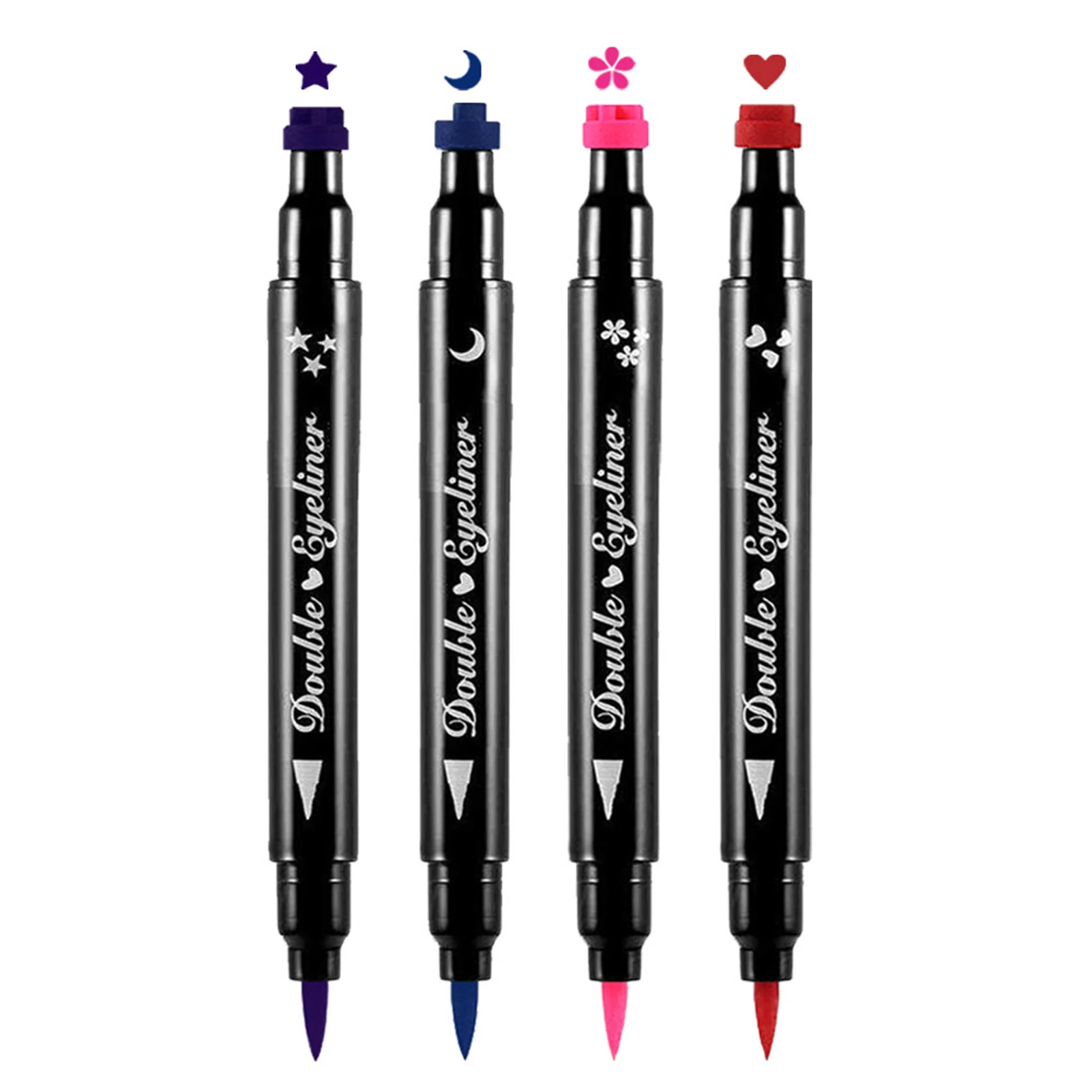 

4 шт. двухсторонние штампы для подводки глаз красочные жидкие трафареты для подводки глаз красочные 4 в 1 штампы для лица и карандаш для подво...