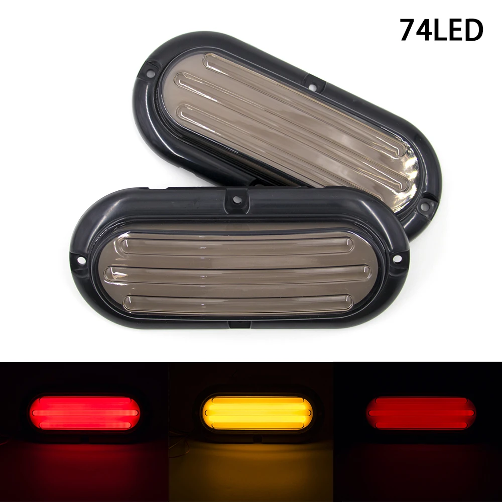 

Pair 12V 24V 74 LED Dynamic Car Truck Tail Light Taillight Signal Indicator Strobe Flashing Warning Light Bus Trailer Van RV SUV