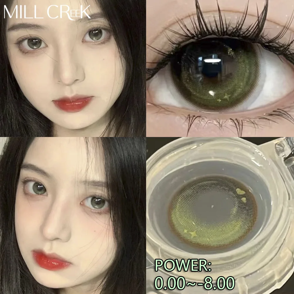 

MILL CREEK 2Pcs Color Contact Lenses With Myopia Diopter High Quality Eyes Contacts Beauty Pupil Lens Yearly Use Fast Shipping
