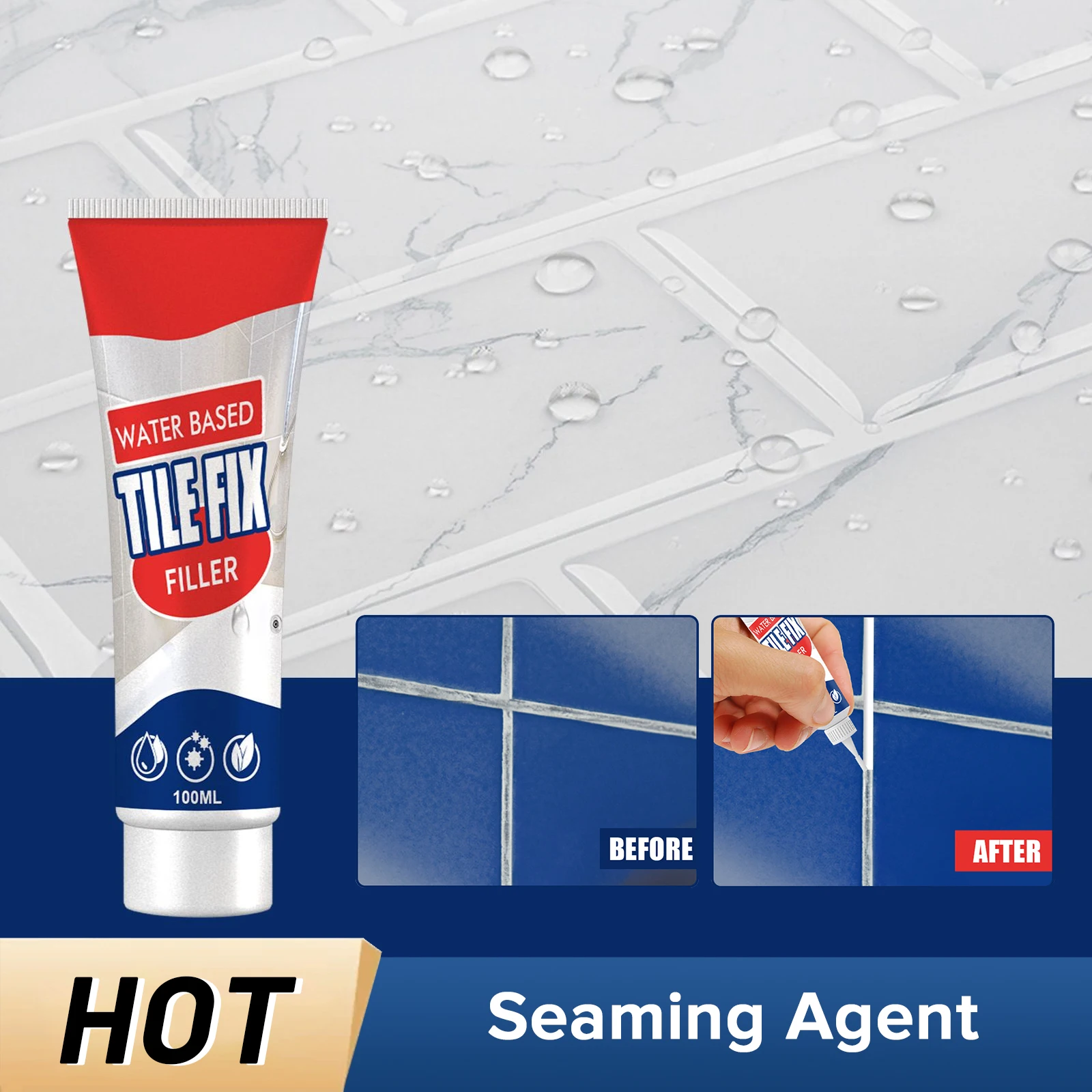 

Tile Strong Seaming Agent Toilet Kitchen Porcelain Ceramic Floor Gaps Refill Professional Grouting Waterproof Tile Filling Glue