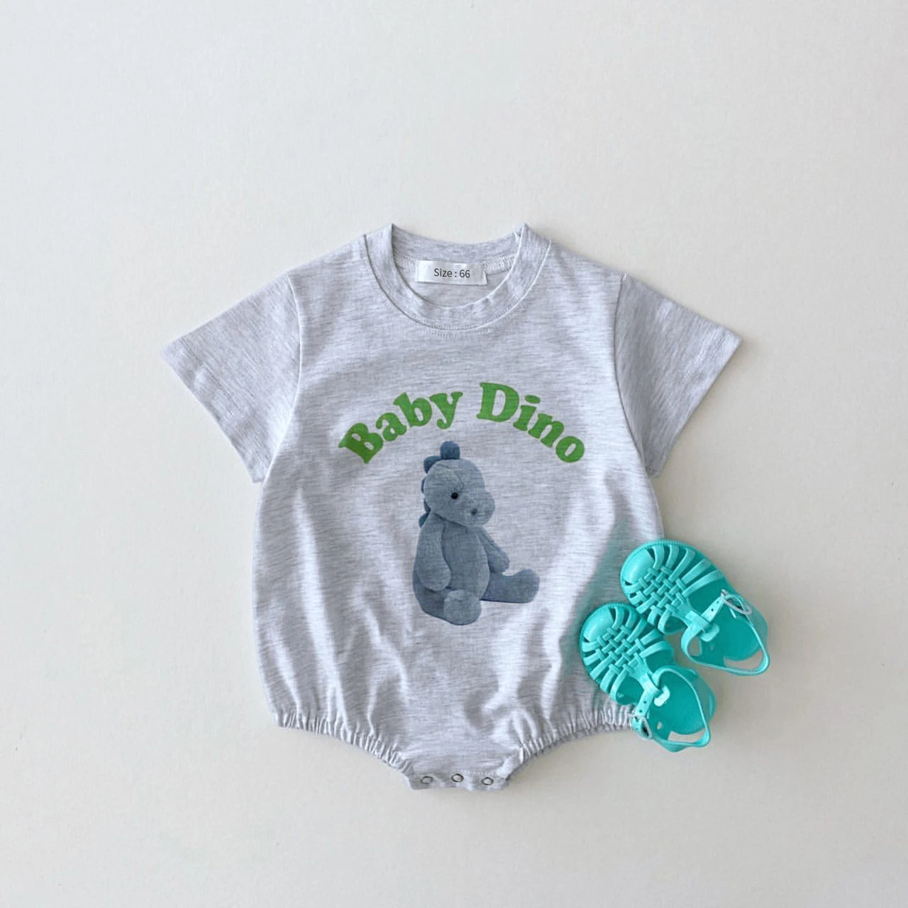 2022 Korean Summer Baby Boy Romper Outfit Organic Cotton Bear Print T shirts Romper 3month Infant Clothing Baby Girl Bodysuit