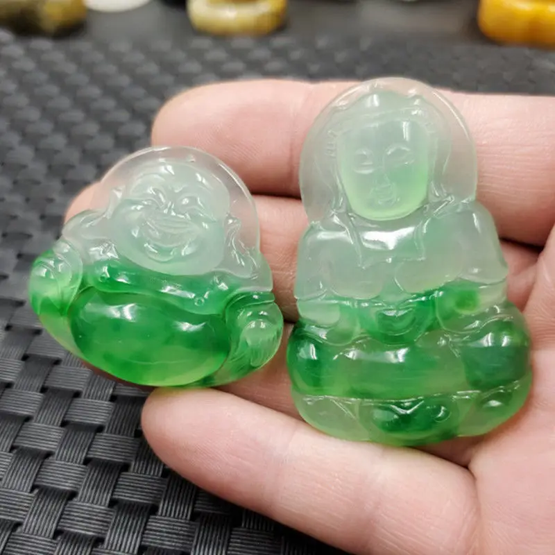 

Natural green jade carve Guanyin Buddha Patronus pendant Bless peace necklace jewellery fashion for women men lucky gifts