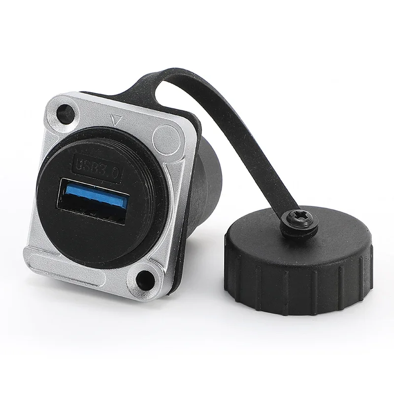 Водонепроницаемый USB 3.02.0 D-типа, двухпастная установка на открытом воздухе, USB-удлинитель, док-кабель, авиационный гнездовой порт, вилка IP67 (art.: 3920ccff84fed) - 3920ccff84fed