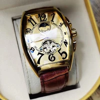 luxury automatic mechanical watch for men wrist watch tourbillon skeleton wrist clock male luminous cool tonneau man wristwatch