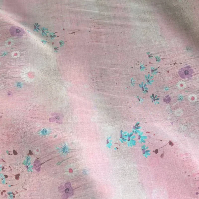 50X140 см высокое качество рами красивый цветочный принт высококачественное платье