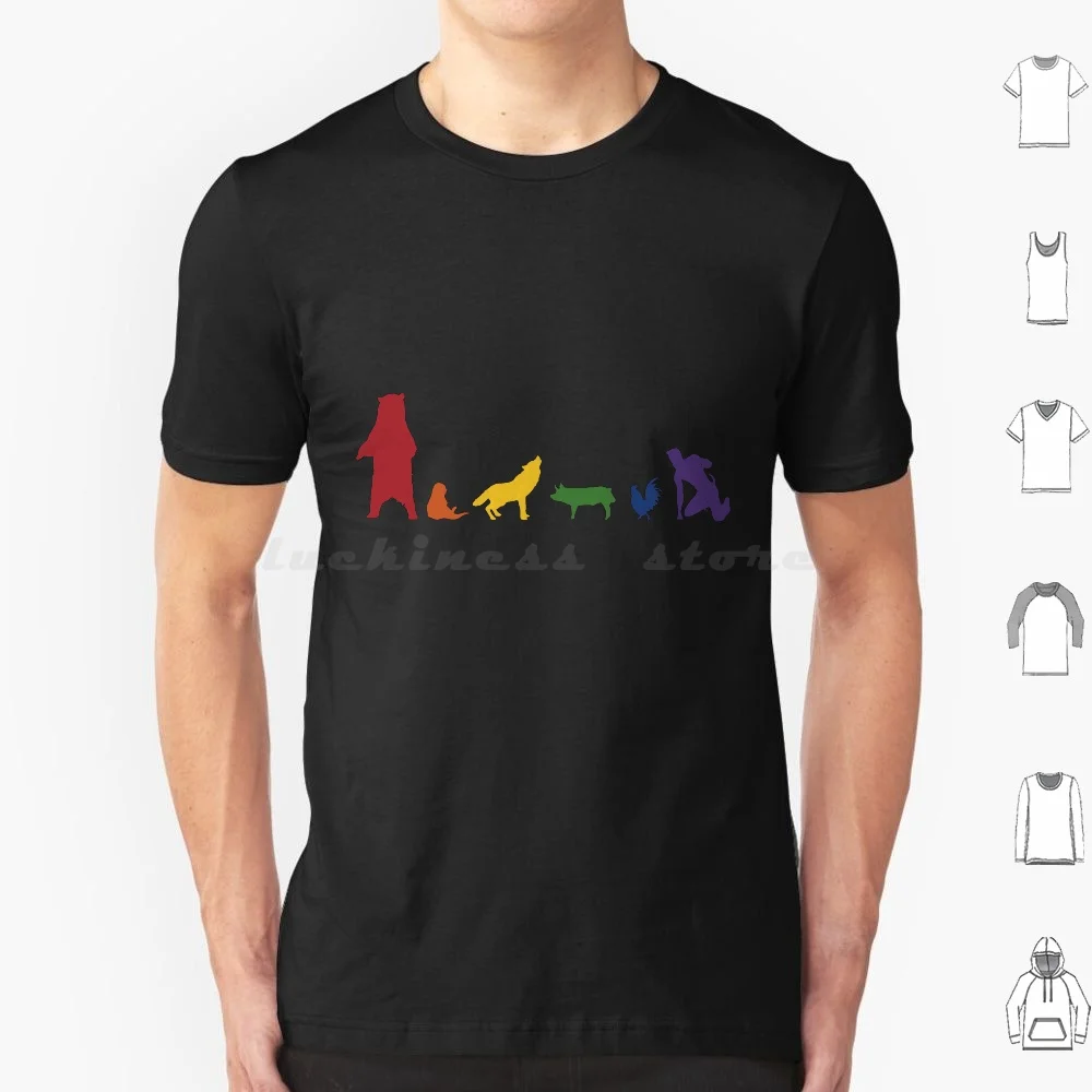 Футболка Pride Tribes 6xl Хлопковая крутая футболка Rainbow Animal Bear Otter Wolf Pig Cock Puppy Pup Play Gear