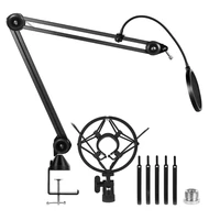 mic boom arm standadjustable game microphone boom scissor arm stand with cable ties for blue snowballother mics