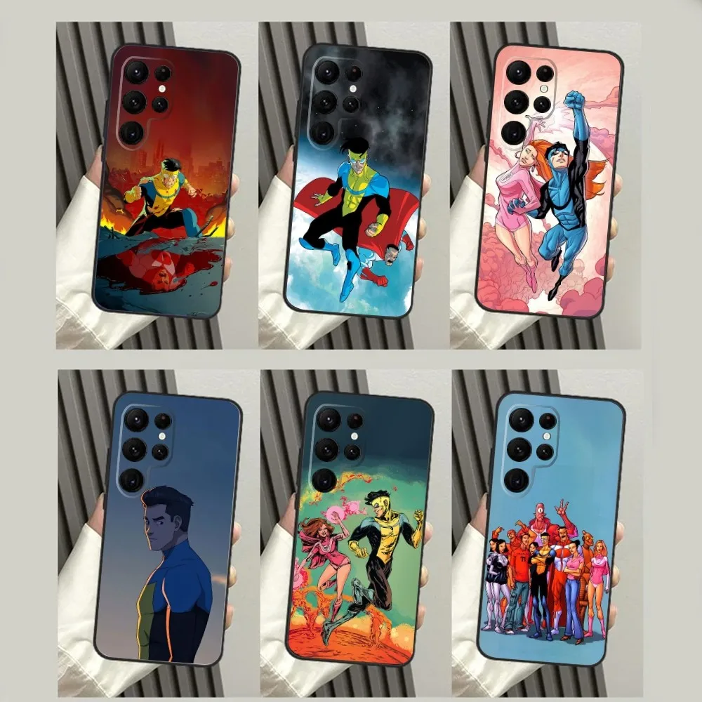 Чехол для телефона Cartoon I-Invincible-S SamsungS24 S23 S22 S21 S20 Ultra Pro S10 S30Plus S9 20lite Black Cover