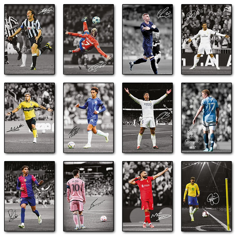 Знаменитая футбольная звезда футболист захватывающие моменты постеры печать на