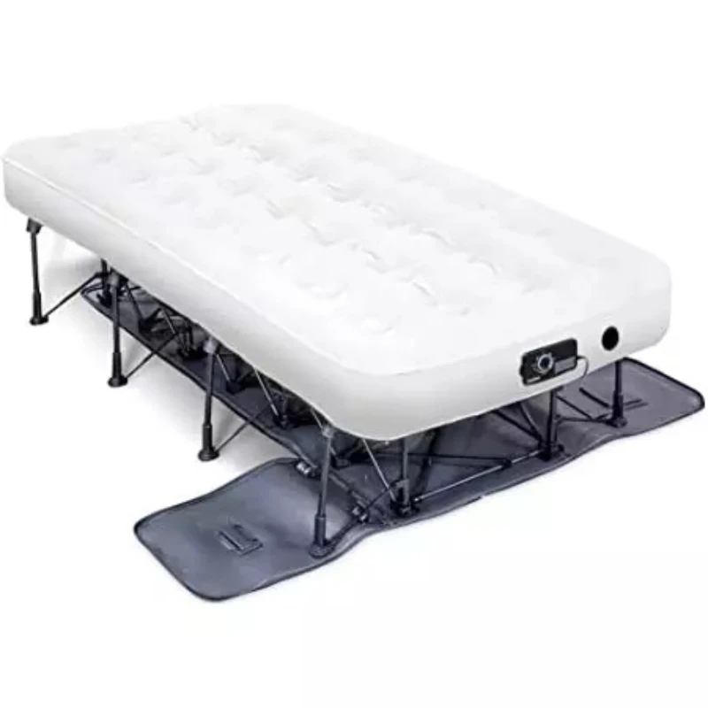 

Bed Air Mattress with Frame & Rolling Case Self Inflatable Blow Up Bed Auto Shut-Off Comfortable Surface