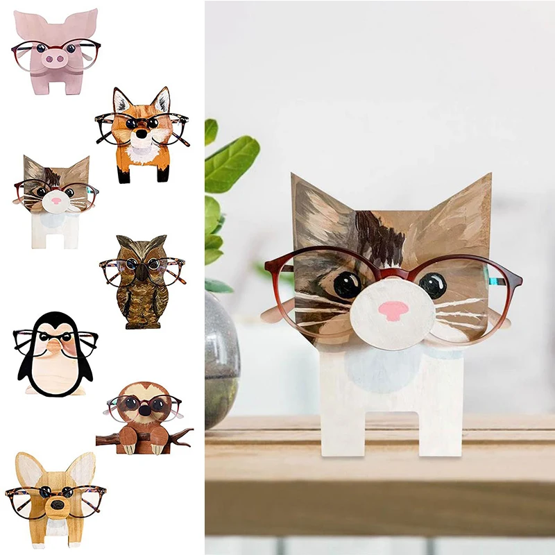 

Cute Animal Glasses Rack 3d Animal Wood Carvings Sunglass Display Rack Shelf Eyeglasses Show Stand Jewelry Holder Showcase Gifts