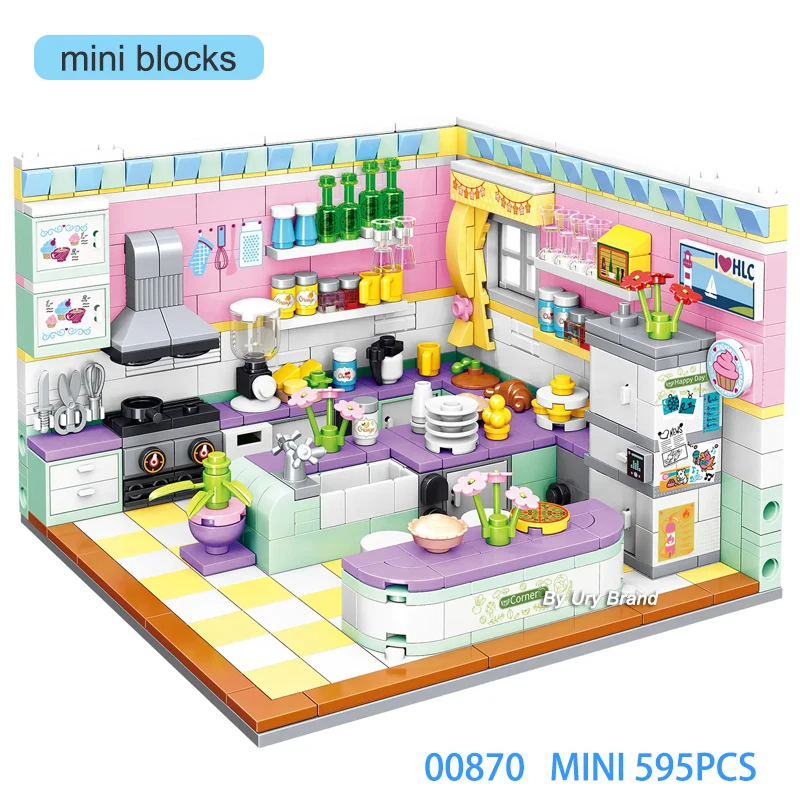 

Mini Bricks Girls Friends Morden Princess Bedroom Set Playground House Designer DIY Building Block Toys for Kids Christmas Gifts