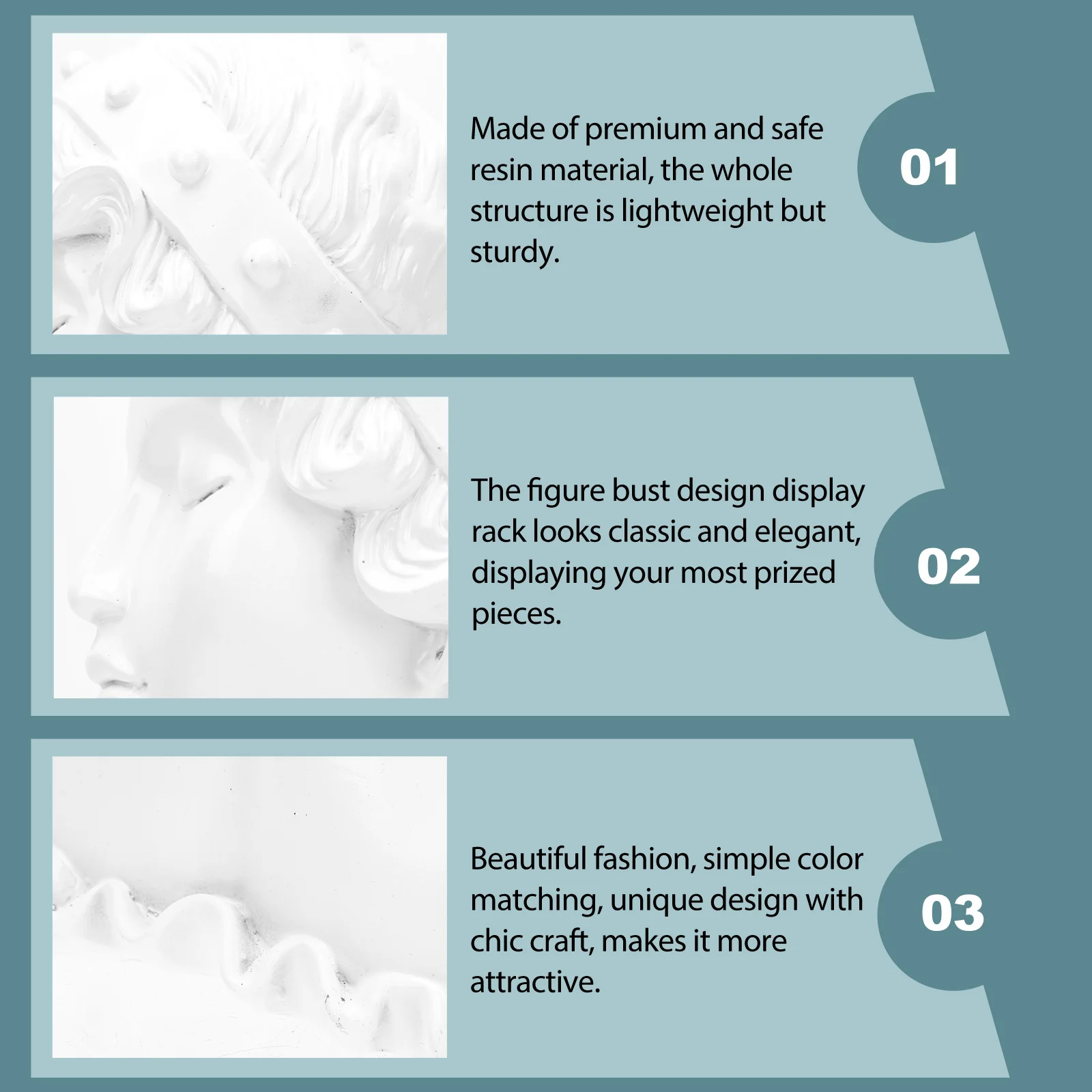 1Pc Figure Bust Statue Jewelry Holder Necklace Earrings Display Rack Home Adorn