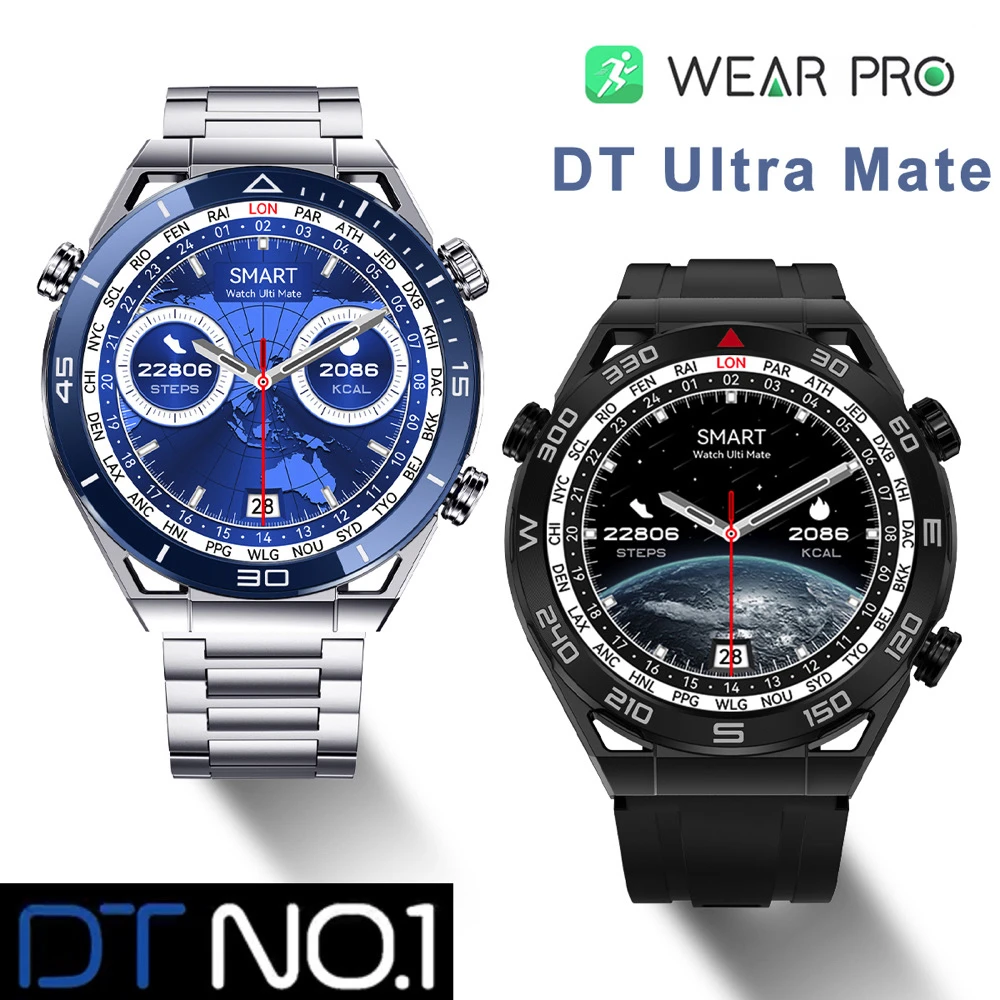 

Умные часы DT UltraMate, мужские наручные часы с Bluetooth, вызовом, компасом, GPS-трекером маршрута, фотомагнитола 100 + умные часы с спортивным режимом