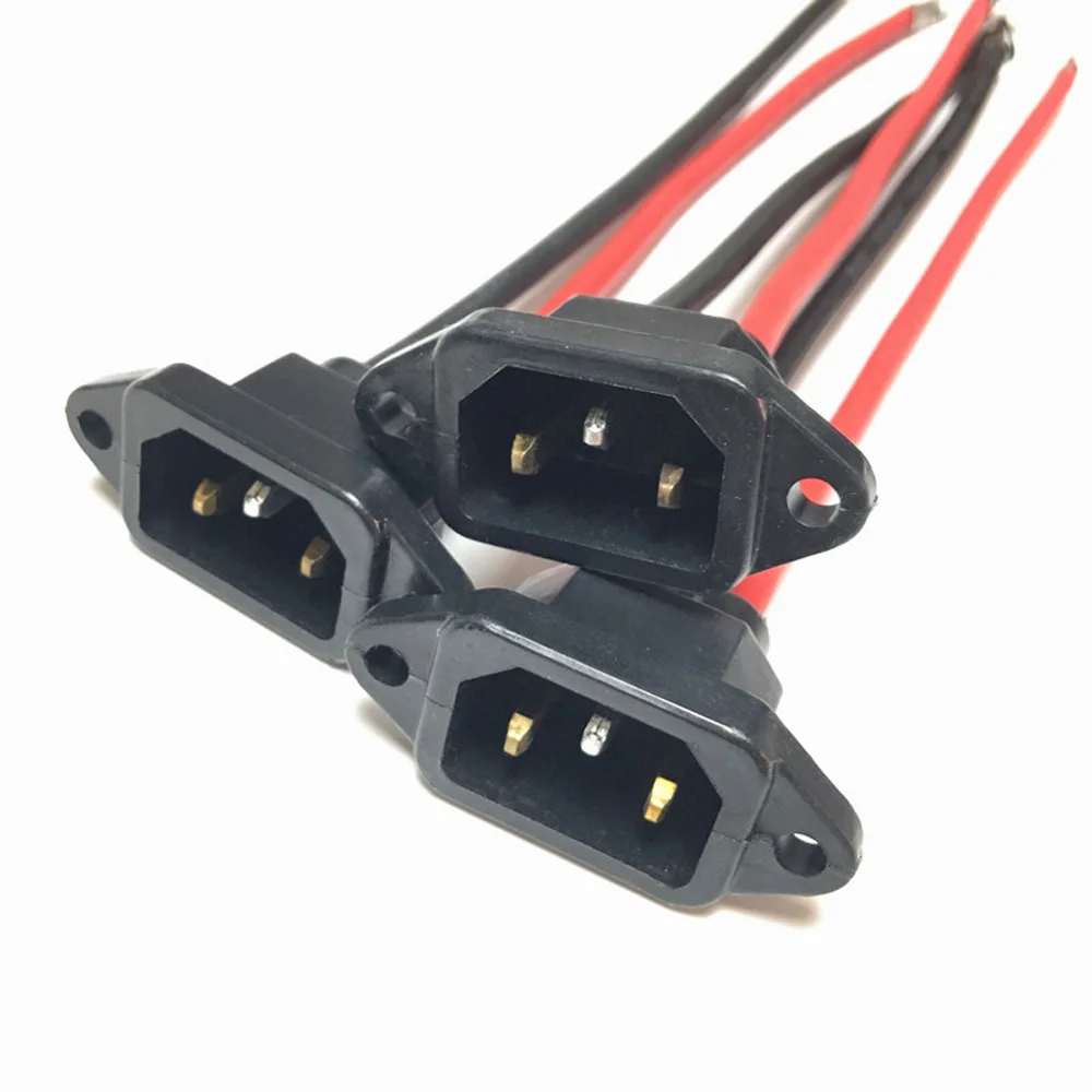 1pcs Waterproof Black 10A 250V C13 C14 electric bicycle car wired Receptacle Connector battery Charging AC power outlet Socket - купить по