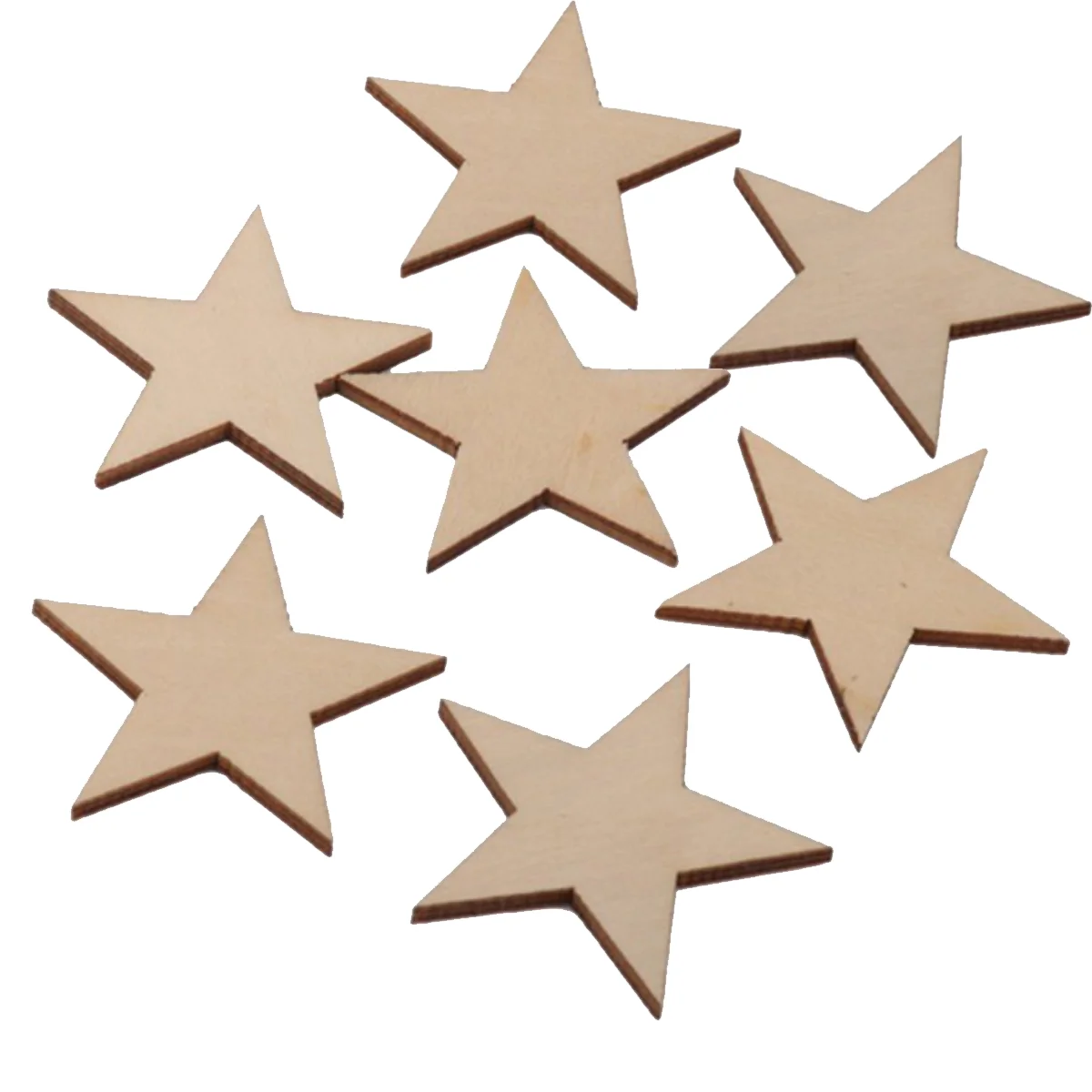 

25PCS Christmas Tree Ornament Wooden Star Ornaments Wood Stars to Blank Wood Chip Christmas Wooden Slices