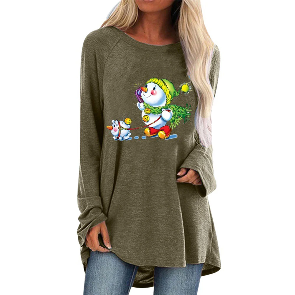 

New Autumn And Winter Long Sleeve Casual Printed Clothing Women'S Long Sleeve T-Shirt High Quality Loose Version Long Sleeve Top