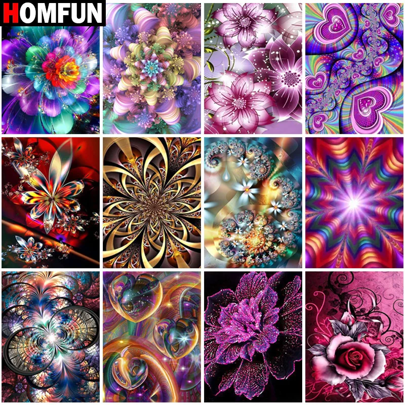 

HOMFUN "Flower Rose Mandala" Diamond Painting 5D Full Square/Round Drill Home Decor DIY Diamond Embroidery Cross Stitch