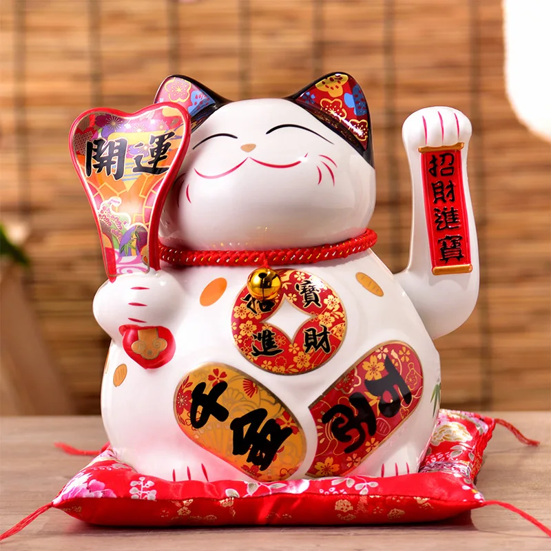 

Creative Japanese style Lucky cat Ceramic Craft Waving Paw Gift Home Car Decoration Opening Gift