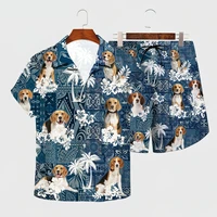 shirt summer beagle hawaiian set 3d printed hawaii shirt beach shorts men for women funny dog clothes