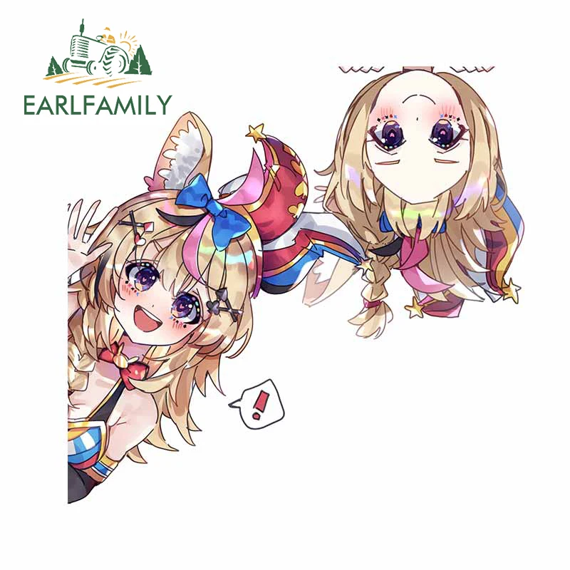 

EARLFAMILY 13cm for Omaru Polka Hololive Car Stickers Personality Cute Decals Scratch-Proof Creative Laptop Decor Car Styling