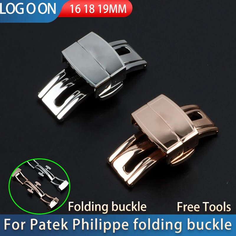 

16mm 18mm 19mm Silver Rose Clasp For Rubber Watchband Development For PP Aquanaut 5167A For Patek Strap Philippe Folding Buckle