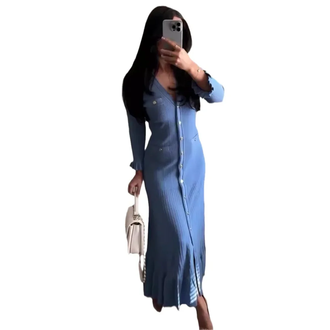 Трикотажное платье женские сексуальные длинные платья однотонные облегающие с