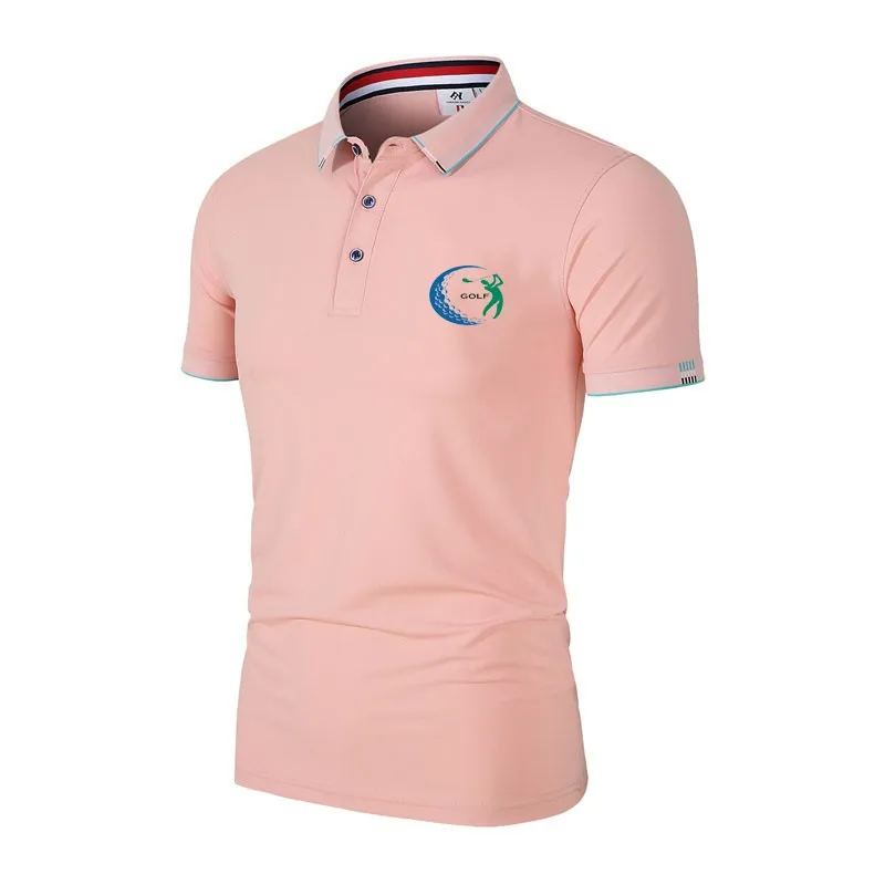 

New Men's Golf T-Shirt Summer Men's Comfortable Breathable Quick Dry Lapel Polo Shirt Golf Short Sleeve Top