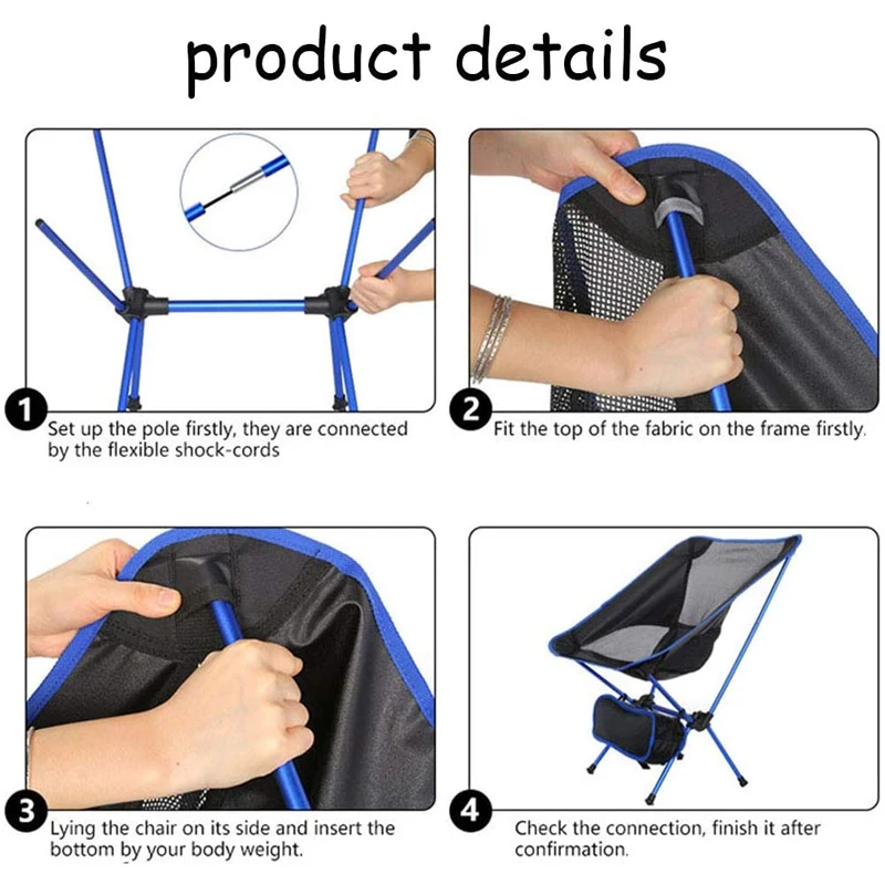 Superhard High Load Outdoor Camping Chair Travel Ultralight Folding Portable Beach Hiking Picnic Seats Fishing BBQ |