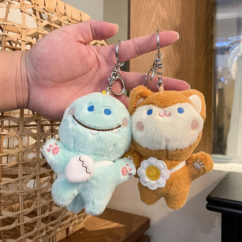 

Cartoon personality keychain doll plush toy creative car keychain cute banana ornaments schoolbag pendant wholesale