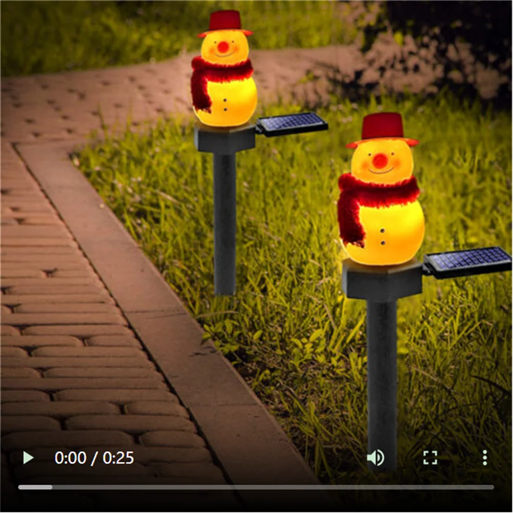 

Solar Garden Lights Christmas Decoration Outdoor Snowman Solar Lamp Decorative Stake DIY Landscape Light Waterproof for Pathway