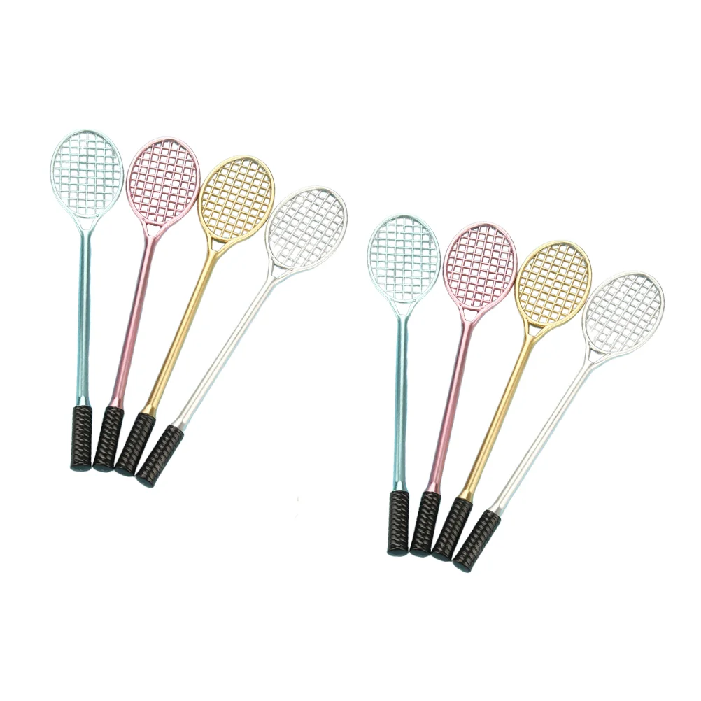 

10 Pcs Kids Gift Cute Student Stationery Badminton Racket Pen Fine Point Gel Ink Pens