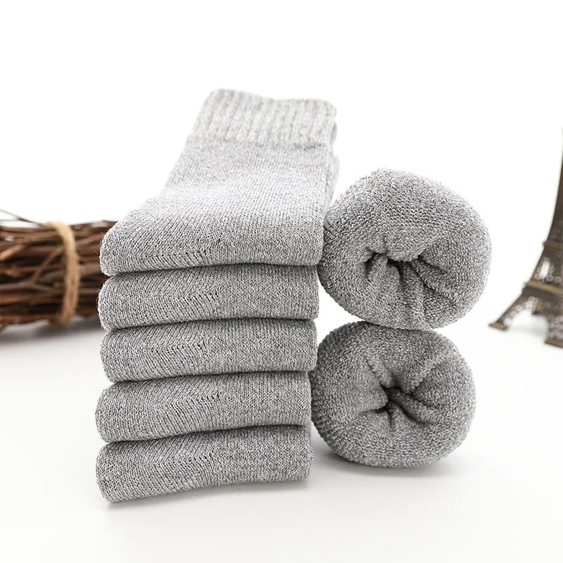 5 Pairs Thicken Wool Socks Men High Quality Heated Towel Terry Keep Warm Winter Socks For Man Thermal Socks Cotton Size 38-45