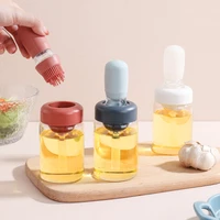 oil bottle with brush silicone oil brush glass oil dispenser seasoning container bbq bottle dispensador de aceite con brocha