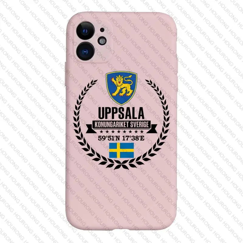 Чехол Sweden Uppsala с гербом, флагом и картой для iPhone 5S 6 6S SE 7 8 XS XR 11 12 13 14 Pro Max Plus Mini.