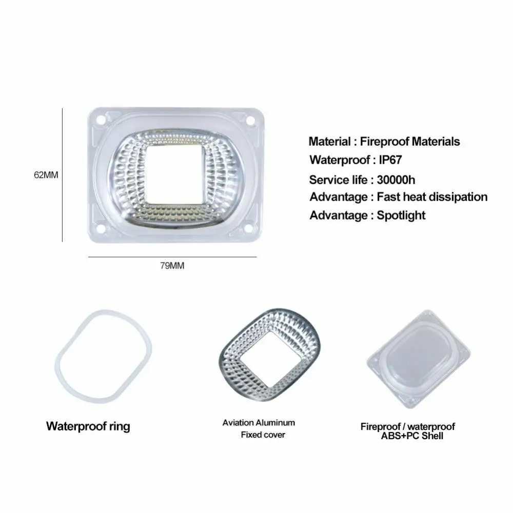 

LED light source special lens flood light street light COB light source lens Factory direct sales cross-mirror e-commerce source