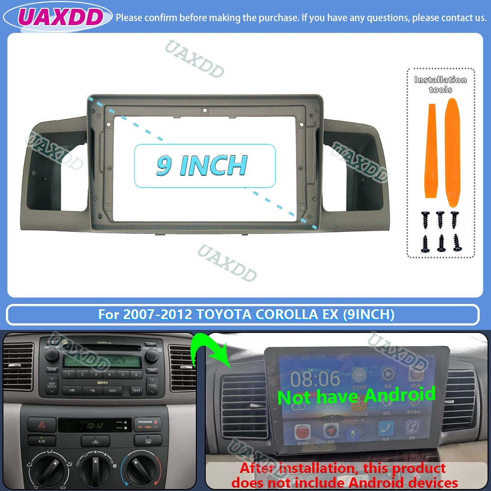 

Для 2002-2013 Toyota Corolla 9-дюймовый DVD android стерео рамка панель лицевая панель приборная панель аудиоплеер экран кабели навигационный жгут