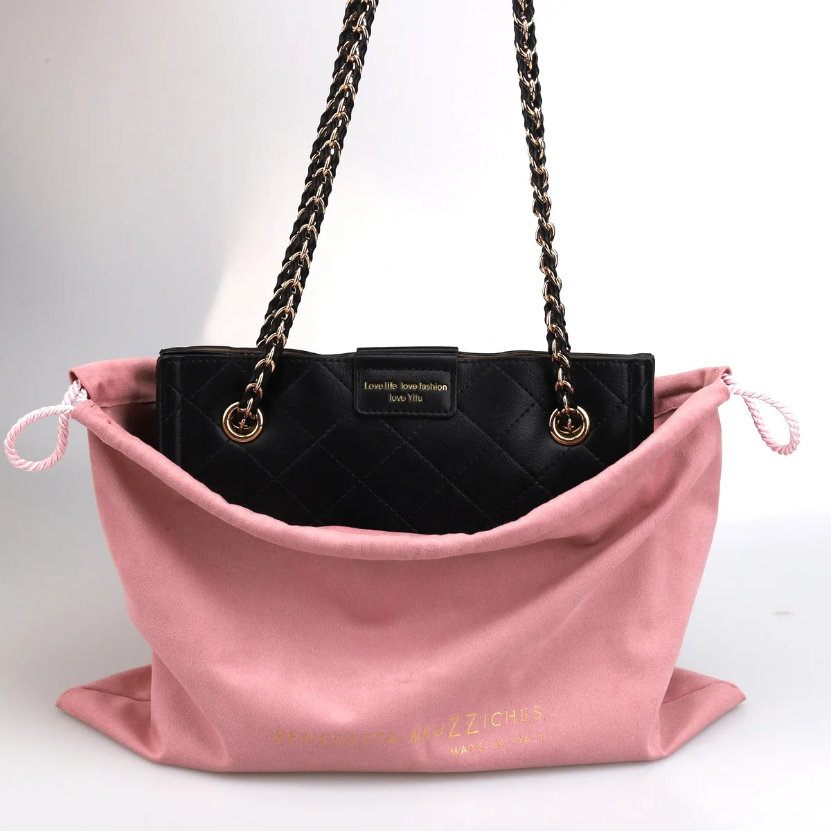 

Розовые замшевые мешки 15x20 см, 18x30 см, 20x30 м, 30x40 см, кармашки с индивидуальным логотипом, сумки на шнурке, качественная искусственная кожа